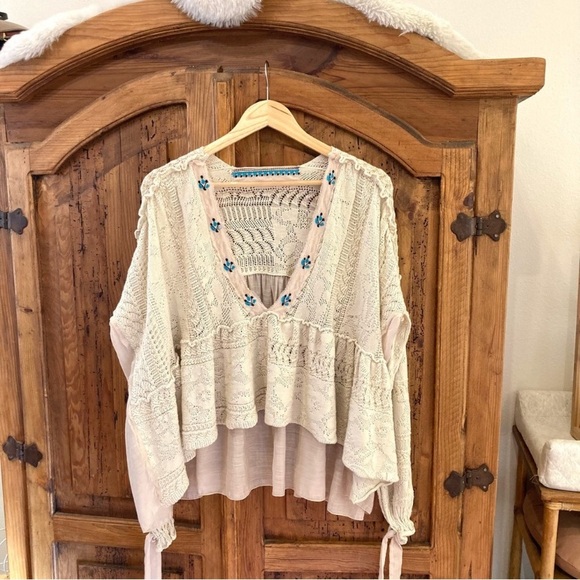 Free People Stargazing Sweater Top in Neutral - Picture 1 of 14